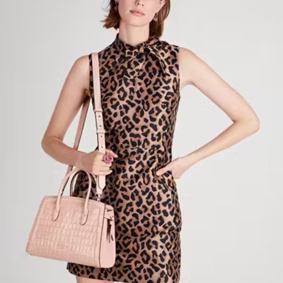 NWT ⭐ K9891 Knott Croc-embossed Leather & Suede Medium Satchel ⭐NWT & DUST BAG - Picture 10 of 17